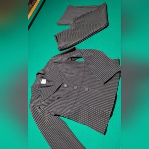 B. Smart Charcoal Pinstripe Blazer
